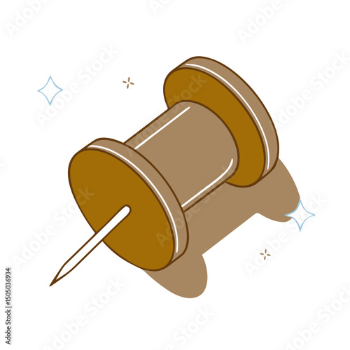 Isometric Push Pin Icon for Office Stationery Designs, Bulletin Board Illustrations, Organizational Tools and Business Planning Materials