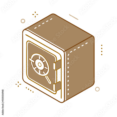 Isometric Safe Vault Icon for Security Concepts, Banking Applications, Financial Services Websites and Data Protection Materials