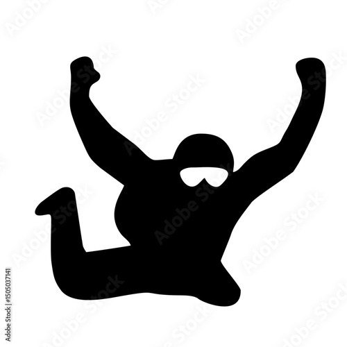 silhouette of a free skydiver