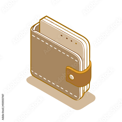 Isometric Wallet Icon for Financial Applications, E-commerce Websites, Payment Platforms and Digital Currency Concept Illustrations