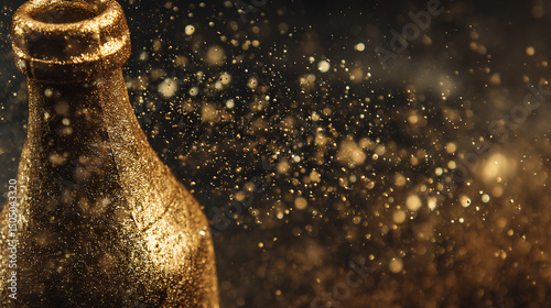 Luxury Party Banner with Champagne and Text Area