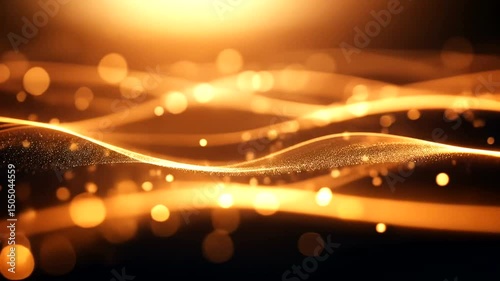 Luminous Golden Streams A glowing network of fine golden lines dances against a blurred bokeh background, conveying warmth and energy