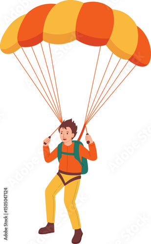 Parachutist Enjoys Exhilarating Skydiving Adventure