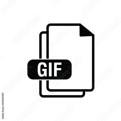 GIF glyph icon one white background. Vector Illustration.