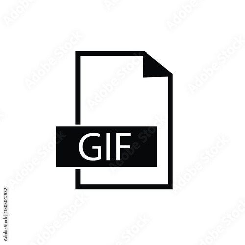 GIF glyph icon one white background. Vector Illustration.