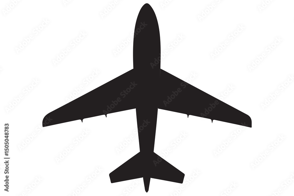 Fototapeta premium Airplane silhouette vector illustration on white background