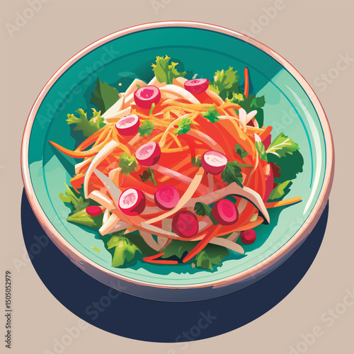 Colorful vegetable salad in a bowl.