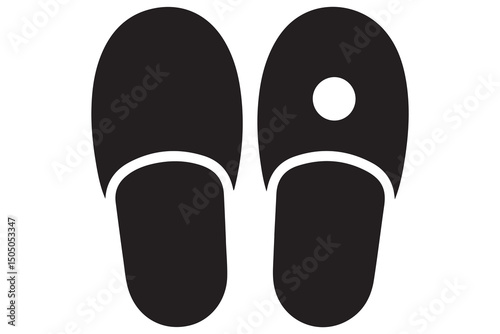 Flip flops icon silhouette vector on white background
