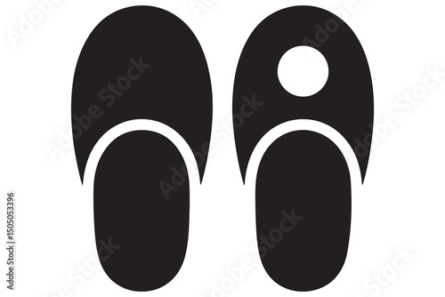 Flip flops icon silhouette vector on white background
