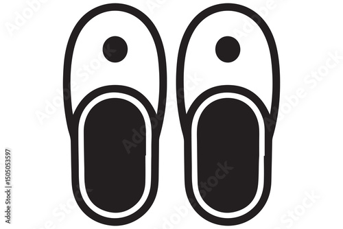 Flip flops icon silhouette vector on white background
