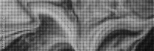 Dynamic liquid halftone texture with gradient background and 3d dot pattern, creating a modern abstract geometric design. Vector illustration