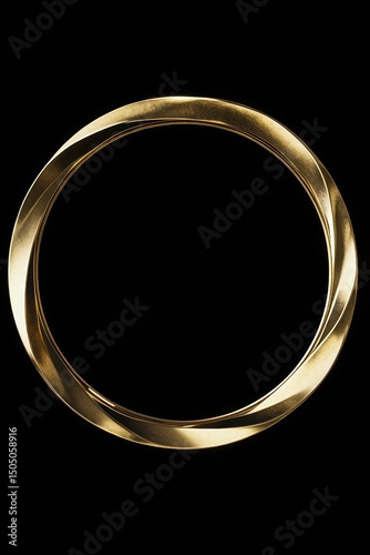 Elegant gold circle frame with a hand-drawn geometric touch, perfect for luxury designs.