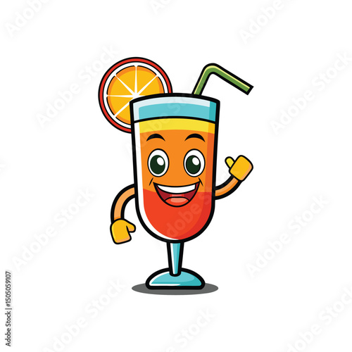 mocktail drink logo vector illustration isolated on white background