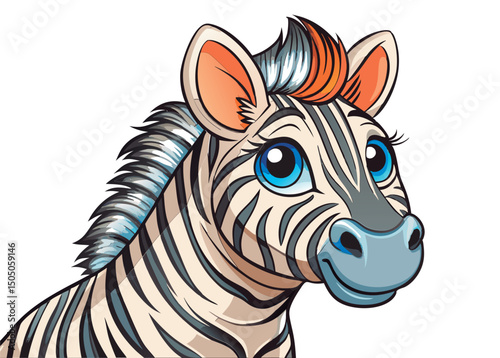 Cute zebra head. perfect for kids.