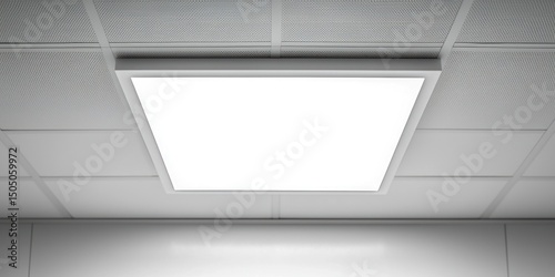 LED bathroom ceiling light panel with diffused glow on white background