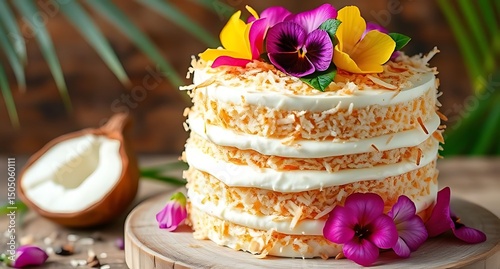 Wedding cake with flowers