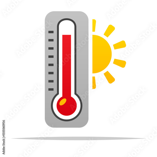 Hot temperature summer heat vector isolated illustration
