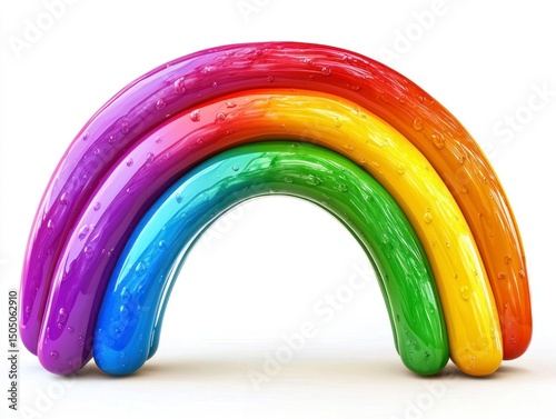 Vibrant Rainbow Arch in Colorful Gradient Design with Glossy Finish and Artistic Appeal for Open Space