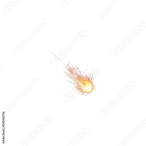 Canvas Print Gun Fire isolated on transparent background