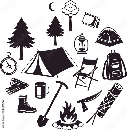 collection of camping icons