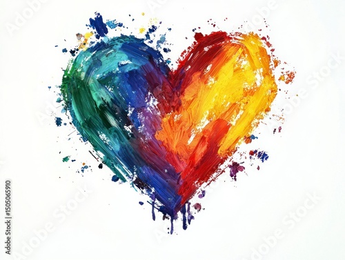 Vibrant Heart Illustration with Bold Colors Representing Love and Emotion in Creative Expression