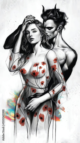 a couple create a romantic pose