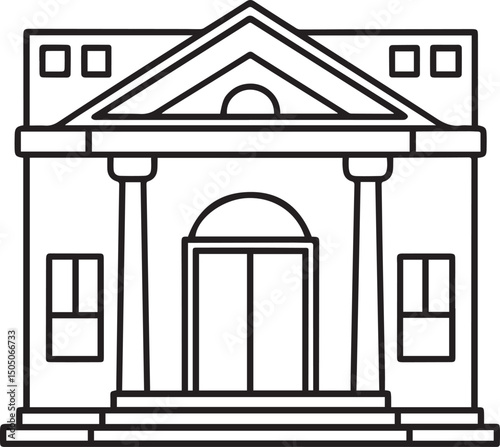 facade outline vector illustration line art	