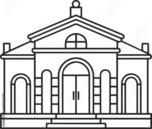facade outline vector illustration line art	