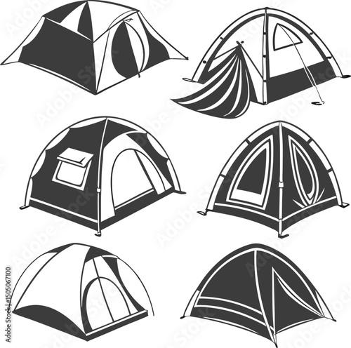 set of camping icons