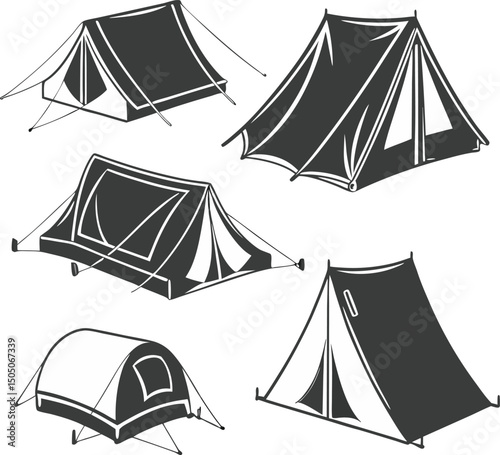 set of camping icons