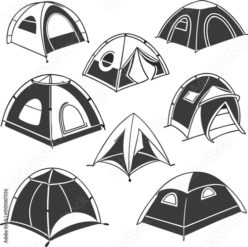 set of camping icons