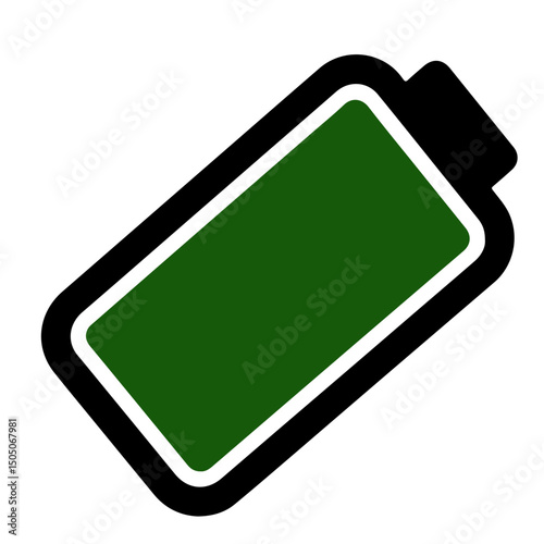 A green battery icon with a black outline, illustrated in a simple, flat style.
