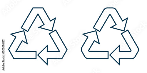 reycicle code icon line. Recycle plastic symbol. Plastic recycle icons. Icon of pp, pet, hdpe, ldpe and pvc. Triangle logo for safety and ecology. 