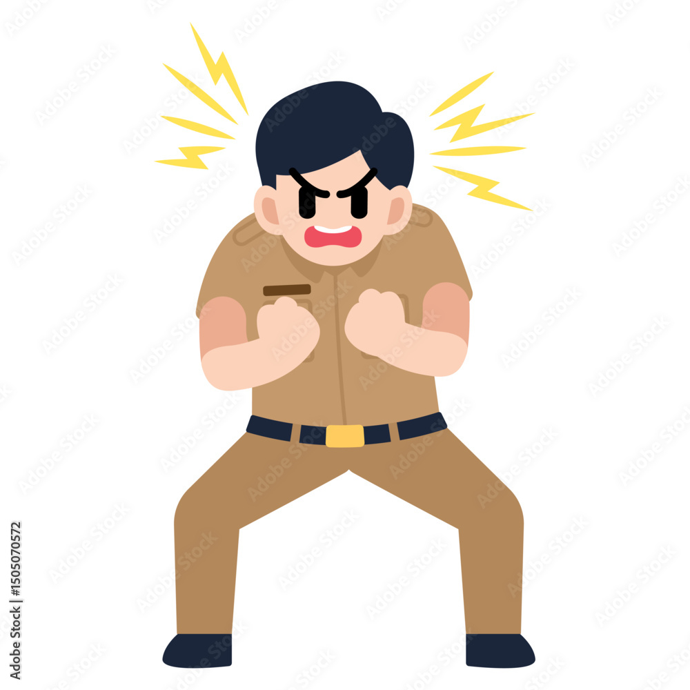 Fototapeta premium Illustration of a male civil servant getting angry