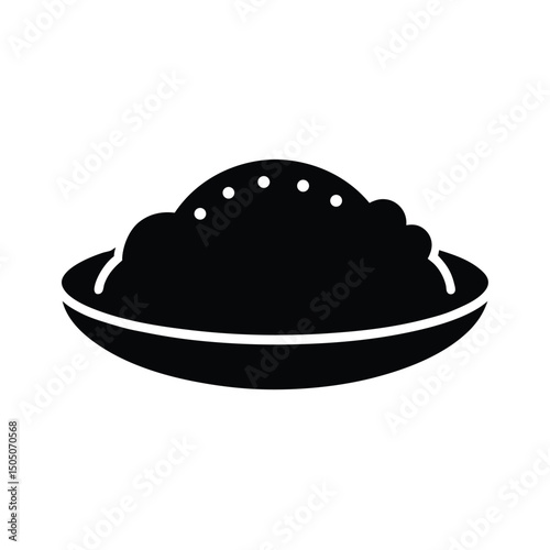 Black silhouette of food in a bowl