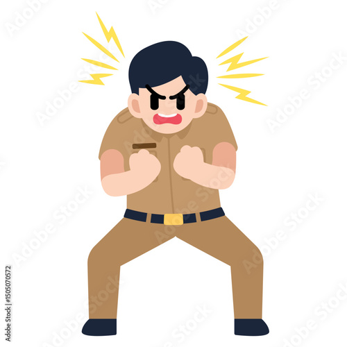 Illustration of a male civil servant getting angry