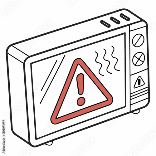 Vector illustration of overheating warning symbol on device screen, isolated on transparent background
