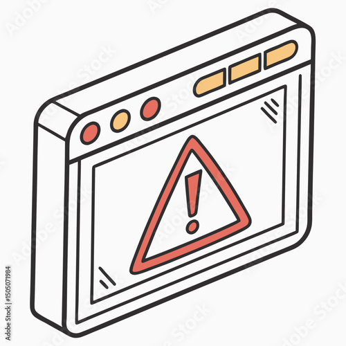 Vector illustration of overheating warning symbol on device screen, isolated on transparent background
