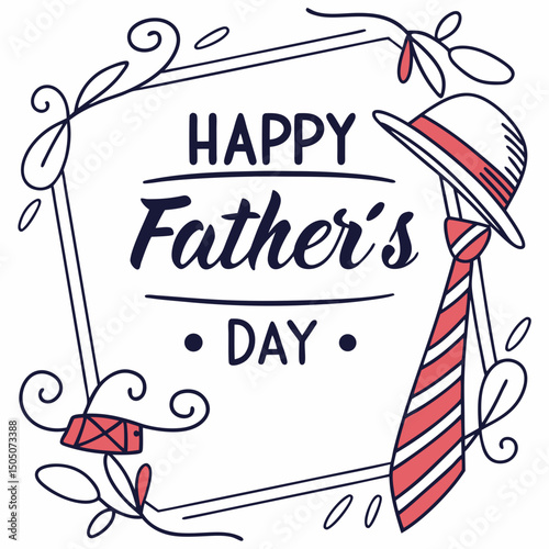 Happy Father's Day: A heartwarming Father's Day greeting card that combines the essence of elegance and love. The card beautifully showcases a hat and tie.