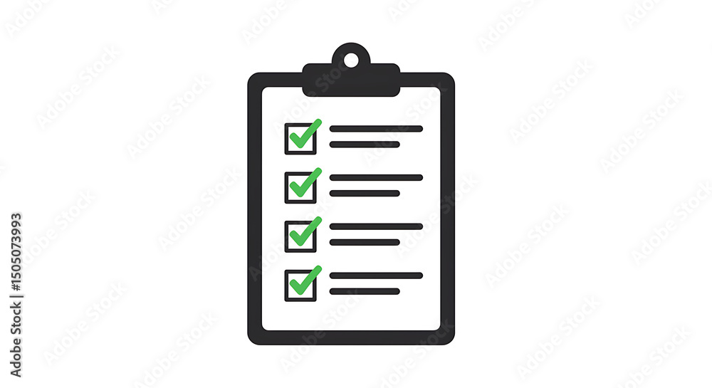 Fototapeta premium Checklist Icon: Task Management, To-Do List, Planning, Organization