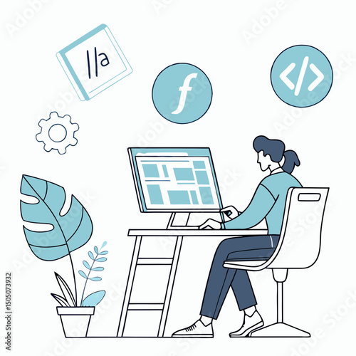 Digital kanban board management vector, soft blue background
