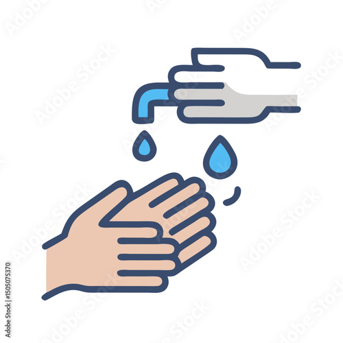 Washing Hands Icon – Hygiene and Cleanliness Symbol