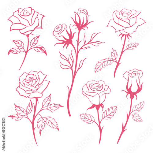 Rose Logo Design vector, colorful Rose Logo Design, Red rose logo template Vector