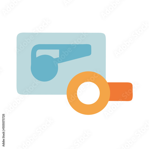 Whistle and Card Icon – Sports Referee and Rule Enforcement Symbol