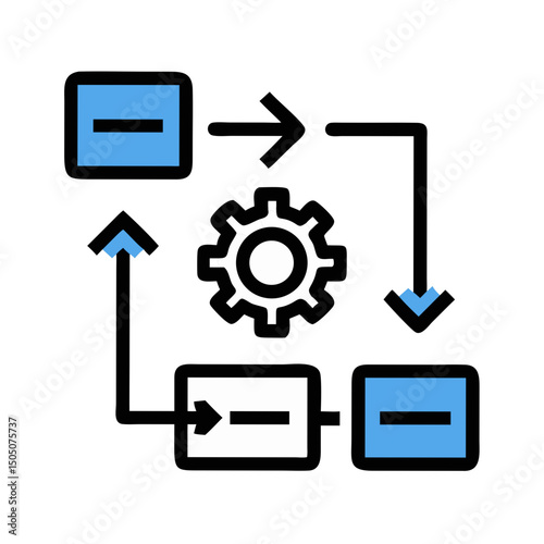 Workflow Process Icon – Business Automation and Task Management Symbol