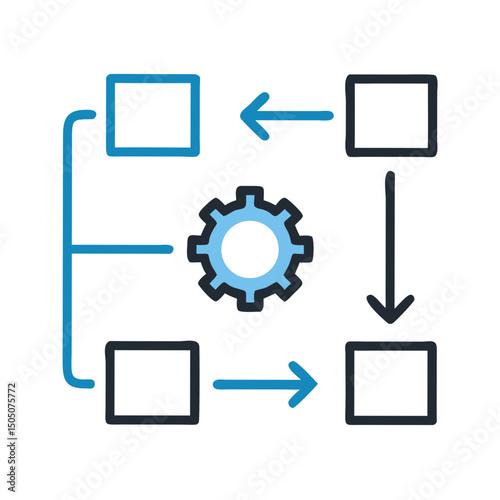 Workflow Process Icon – Business Automation and Task Management Symbol