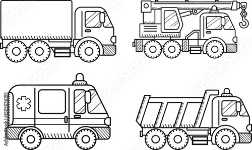 A set of trucks vector illustration