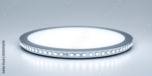 Round LED panel light with high lumen output on white background