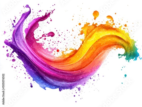 Abstract Splash of Bright Colors Symbolizing Freedom and Creativity in a Dynamic Artistic Representation