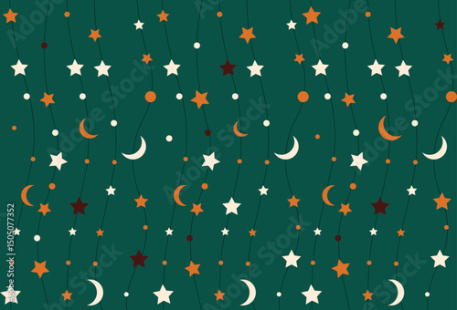 Vector Islamic green background arabic pattern